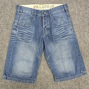 Jack & Jones Zinco Knickers Mens L 34x14 Denim Shorts Blue Core Y2K Long